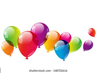 Color balloons background with place for text