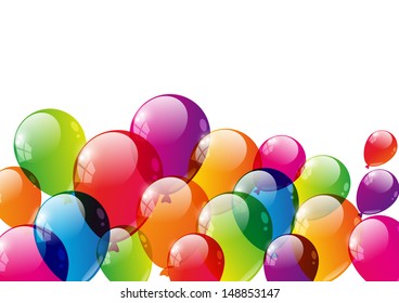 Color balloons background with place for text