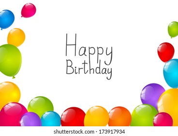 Color balloons background with place for text