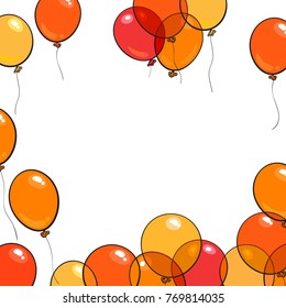 Color balloons background with place for text. Isolated vector illustration.