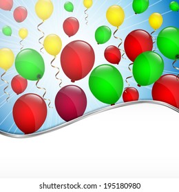 Color balloons with banner