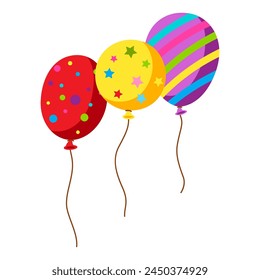 Color balloons illustration. Happy Birthday and party.