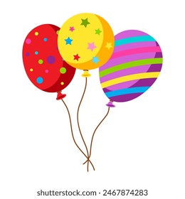 Color balloons illustration. Happy Birthday and party.