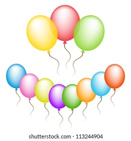 Color balloons isolated on white
