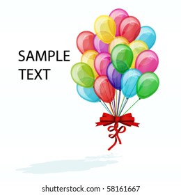 Color balloons isolated on white background.