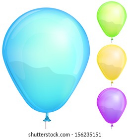 Globos de color establecidos aislados en la ilustración vectorial de fondo blanco.
