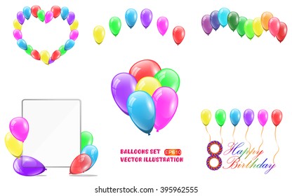 Color balloons. Set vector illustration