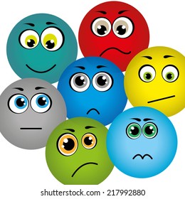 color balls with many expressions