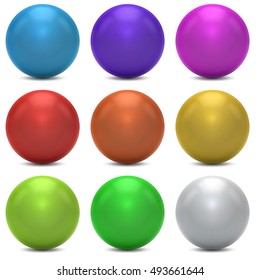 Color balls vector set isolated on white background.