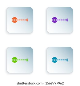 Color Banjo icon isolated on white background. Musical instrument. Set icons in square buttons. Vector Illustration