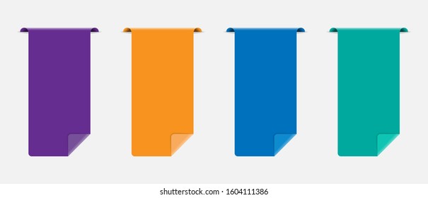 Color banner label layout set. - Vector.