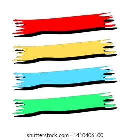 color banner with shadow isolated on white background. vector illustration