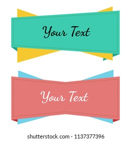 color banner vector design on white background.Set of ribbons illustration