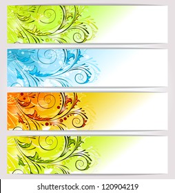 The color banners - 4 seasons. A vector.
