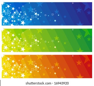 color  banners with stars, vector illustration