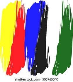 color bar from brushes Yellow red blue black green and white