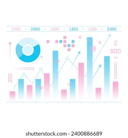 gráfico de barras de color, concepto de gráfico circular. gráficos estadísticos para economía, finanzas y negocios. antecedentes estadísticos