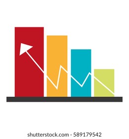 color bar graphic with economic indicator line arrow