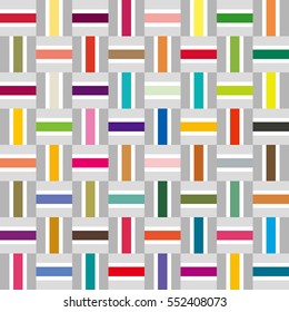 color bar image,vivid color and gray scale tile - Geometric seamless pattern