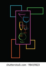 Color bar menu wine card