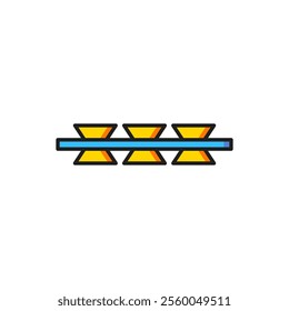 Color Barbed wire icon isolated on white background. Flat filled outline style with shadow. Vector