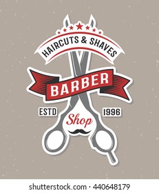 Color Barber Scissors Poster