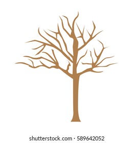 color bare oak tree icon, vector illustraction design image