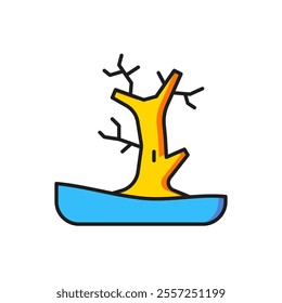 Color Bare tree icon isolated on white background. Flat filled outline style with shadow. Vector