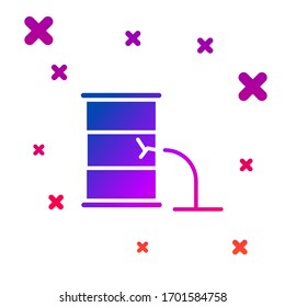 Color Barrel oil leak icon isolated on white background. Gradient random dynamic shapes. Vector Illustration