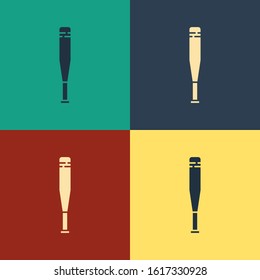 Color Baseball bat icon isolated on color background. Vintage style drawing. Vector Illustration