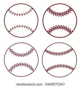 Color Baseball Sports Ball, Design Templates for Logo, Baseball Sports Equipment