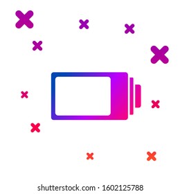 Color Battery charge level indicator icon isolated on white background. Gradient random dynamic shapes. Vector Illustration