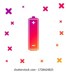 Color Battery icon isolated on white background. Gradient random dynamic shapes. Vector Illustration