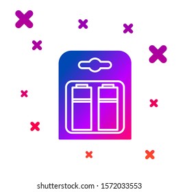 Color Battery in pack icon isolated on white background. Lightning bolt symbol. Gradient random dynamic shapes. Vector Illustration