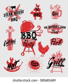 color bbq symbol vector illustration on gray