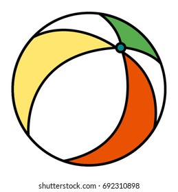 Color beach ball isolated on white background