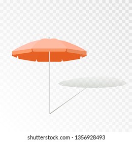 Color beach umbrella with shadow isolated . Summertime illustration. Vector template for your summertime design.