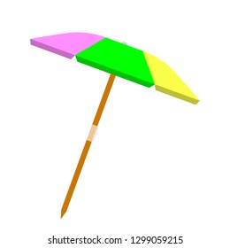 Color beach umbrella, vector
