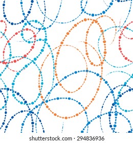 Color bead threads vector abstract seamless pattern