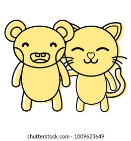color bear and cat cute animals friends