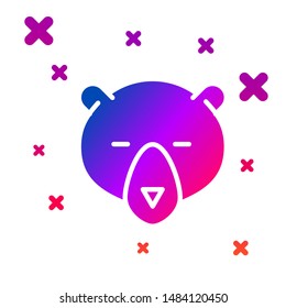 Color Bear head icon isolated on white background. Gradient random dynamic shapes. Vector Illustration