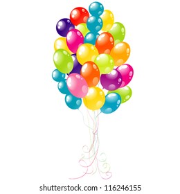 Color beautiful party balloons, vector illustration