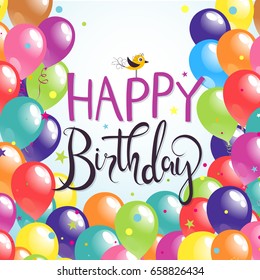 Color beautiful party balloons, vector illustration