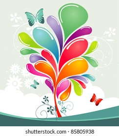 color beauty tree vector