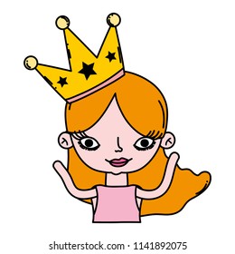 color beauty woman with long hair and crown