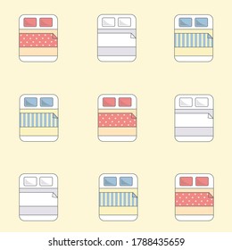 Color Bed flat icon vector
