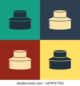 Color Beekeeper with protect hat icon isolated on color background. Special protective uniform. Vintage style drawing. Vector Illustration