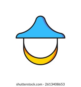 Color Beekeeper with protect hat icon isolated on white background. Special protective uniform. Flat filled outline style with shadow. Vector
