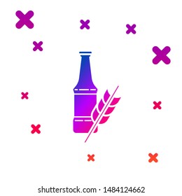 Color Beer bottle icon isolated on white background. Gradient random dynamic shapes. Vector Illustration