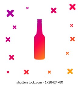 Color Beer bottle icon isolated on white background. Gradient random dynamic shapes. Vector Illustration